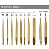 YAKAMOZ 10Pcs Titanium Small Diamond Needle File Set 4x160mm Mini Round Square Flat Shape Riffler Files Precision Hand Tools for Metal Glass Wood Stone Jewelry