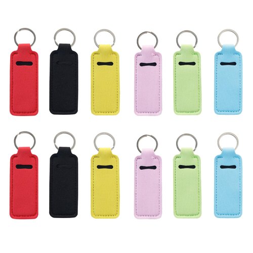 12 Pieces Lipstick Holder Keychains, Portable Lipstick Holder Bags Lip Gloss Holder Chapstick Holder, Colorful Lipstick Pocket Keychain Bag Accessories for Women (colorful, 1.57 * 4.72inch)