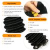 QTHAIR 14A Deep Wave Bulk Human Hair For Braiding No Weft (18"#1B(Natural Black)) 100% Unprocessed Brazilian Deep Wave Human Hair Virgin Hair Extensions Two Bundles Micro Braiding