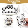 Checkered Hair Claw Clips for Women 2Pcs Checkered Claw Hair Clip Black and White Rectangle Square Clips Banana Barrettes for Thick Thin Hair Jaw Clips Hair Accessories