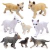 RESTCLOUD 8Pcs Wolf Cub Toy Figure Set Baby Wolves Animals Figurines