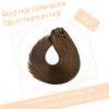 VINBAO Clip in Human Hair Extensions Chocolate Brown Clip in Hair Extensions Brown For Women 16in 7pcs 140g Dark Brown Human Hair Extensions Human Hair Clip in Extensions (#HC4,16'')