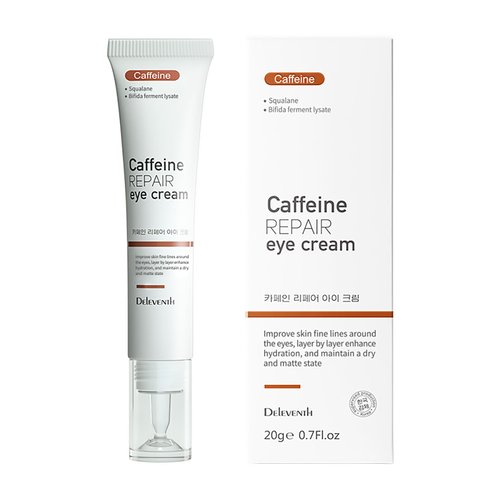 DEleventh Korean Brand Caffeine Repair Eye Cream 20g / Anti-wrinkle, Reduces Puffiness and Dark Circles, Hydrates, Firms Delicate Skin and Smoothes Fine Lines for a Refreshed Look