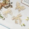 3PCS Pearl Hair Clips for Women Girls Gold Metal Hair Claw Clips Butterfly Bowknot Hair Claws Non Slip Small Rhinestone Fancy Hair Clips Pearl Barrette Sparkling Hair Accessories Bride Wedding Gifts
