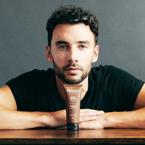 Brickell Men's Clarifying Gel Face Wash for Men, Natural and Organic Rich Foaming Daily Facial Cleanser Formulated With Geranium, Coconut and Aloe (3.4 Ounce)