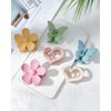 Ufgin 6 Pcs Heart Hair Claw Clips for Women-Medium Matte Nonslip Hair Jaw Clips Heart Hair Clips for Thin Thick Hair Cute Hair Styling Accessories for Women and Girls(flower1+heart1+butterfly1)