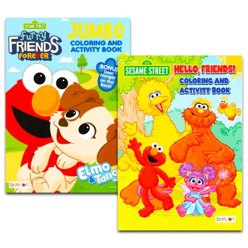 Sesame Street Coloring Book Super Set ~ 5 Book Bundle with Coloring and Learning Activities, Stickers, More Featuring Elmo, Cookie Monster, Big Bird