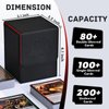 ZLCA Card Deck Box for Trading Cards with 2 Dividers, Card Storage Box Fits 100+ Single Sleeved Cards, PU Leather Card Deck Case Holder for Magic Commander TCG CCG （Black&Red,Emperor Dragon）