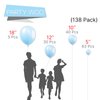 PartyWoo Baby Blue Balloons 138 pcs Blue Balloons Light Blue Balloons Different Sizes Pack of 18 12 10 5 Inch Pastel Blue Balloon Arch Kit Garland for Boy's Baby Shower Party Decorations Blue-Q13
