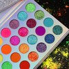 Afflano Neon Makeup Palette Eyeshadow, Glow in the Dark Neon Eyeshadow Palette Highly Pigmented, Neon Party UV Blacklight Eye Shadow Pallet, Red Orange Pink Pressed Glitter Eyes Makeup Palette
