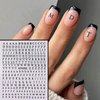 8 Sheets Letters Nail Art Stickers, English Alphabet Nail Decals,3D Self Adhesive Black Alphabet Nail Art Supplies Metallic Gold Silver Nail Sticker for Women DIY Nail Decoration Manicure