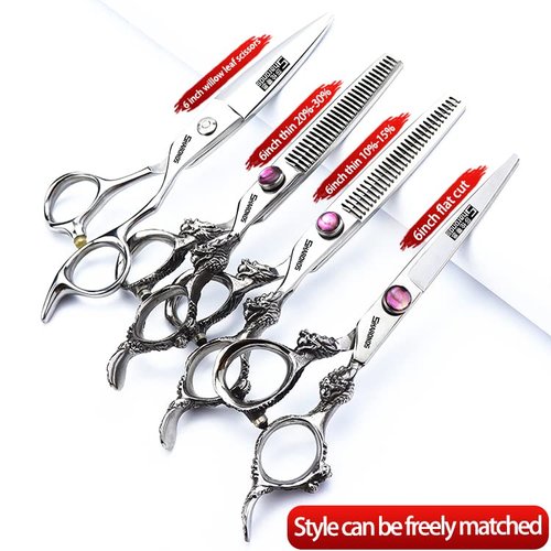 6/7/7.5/8/9-inch professional hair clipper set, stainless steel sharp hair clippers, hairdresser specific scissors (6 in-4pc)