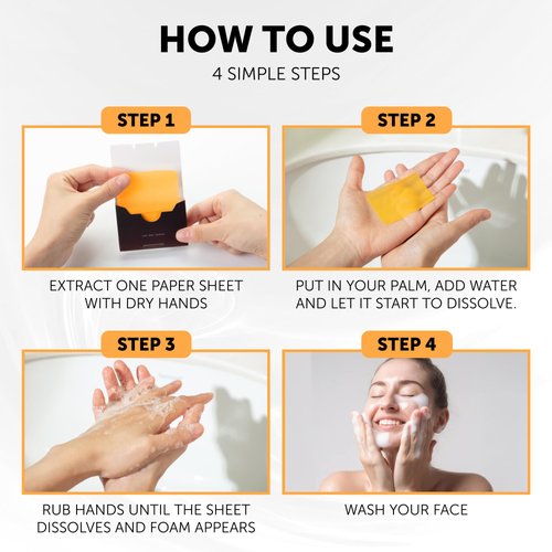 VALITIC Kojic Acid Dark Spot Corrector Paper Soap - Travel Size - 100 Portable and Dissolvable Soap Sheets - with Vitamin C, Retinol, Collagen and Turmeric - 2 Pack