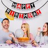 Happy Birthday Banner Sign Red Black Cardstock Decorations Birthday Flag Bunting Backdrop Decor Party Supplies Happy Birthday Decorations for Girls Boys Women