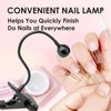 UV Nail Lamp LED Light for Gel Nails, BORNBYME 3W Portable Goose Neck UV Light with Fixed Clip USB Charge for Nail Salon Home Lamp for Gel X Nails, Black