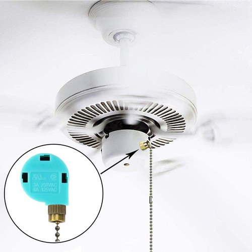 Ceiling Fan Switch Zing Ear ZE-268S6, 3 Speed 4 Wire Speed Control Pull Chain Cord Appliances Switch Replacement Parts Compatible with Hunter Ceiling Fans Wall Lamps (Bronze)