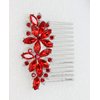 Faship Gorgeous Red Rhinestone Crystal Floral Hair Comb