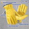 Water Resistant Leather Work Gloves, Grain Cowhide, Palm Patch, HydraHyde Technology, Medium (1201M)