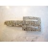Generic Art deco rectangle shaped crystal hair barrette clip bridal clip bridal (Primary color: Gold)