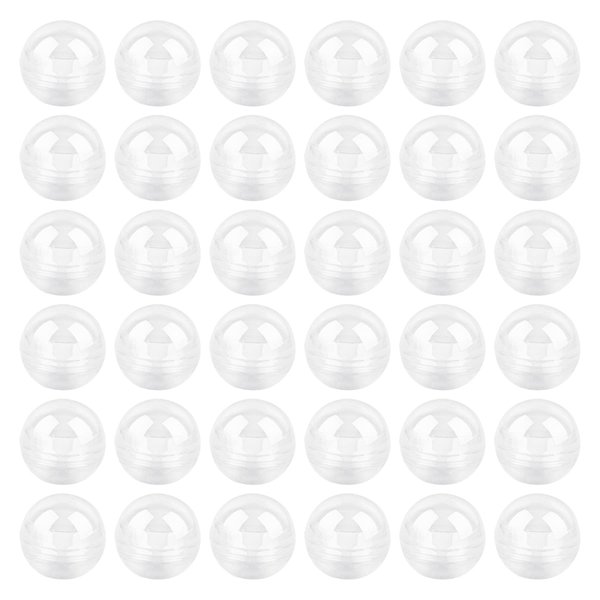 AUEAR, 50 Pack Translucent Small Round Capsules 1.1 Inch Vending Machine Capsules Empty Plastic Gumball Machine Containers for Party Favor Prize