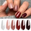 Vishine Gel Nail Polish Set, Dark Red Burgundy Red Glitter Misty Pink Gel Polish Soak Off UV Nail Lamp LED Cured, Nail Art Design for Christmas New Year Holiday Gifts 8ml