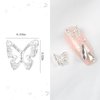 ANGNYA 30Pcs Alloy Butterfly Nail Charms 3D Metal Butterfly Nail Gems Nail Rhinestones Shiny Crystal Nail Art Charms Nail Charms for Acrylic with tweezer for Nail Decoration Supplies