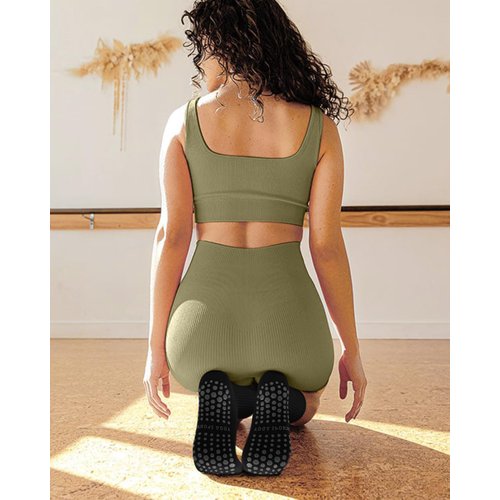 5 Pairs Pilates Socks Yoga Socks with Grips for Women Non-Slip Grip Socks for Pure Barre, Ballet, Dance, Workout, Hospital, Assorted