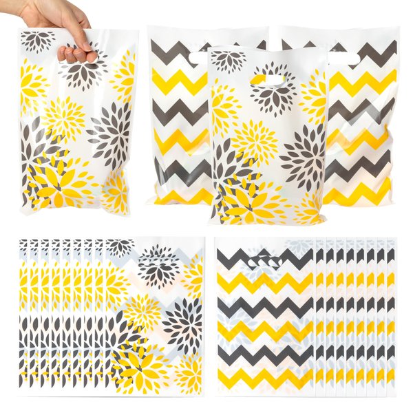 ArianQicult Wildflower Party Favor Bags 50Pcs Dahlia Party Gift Bags Wild One Flower Sweet Goody Candy Treat Bag Baby in Bloom Party Decoration Supplies for Baby Shower Birthday Party Wedding
