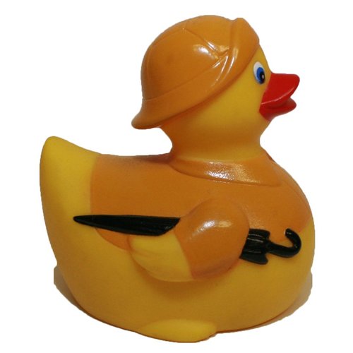 Waddlers Rubber Duck Saves for Rainy Day, Brand Rubber Ducks That Floats Upright, Toy Bathtub Rubber Duck Birthday & Kid's Education Gift, Rain Gear Protection Themed Gift