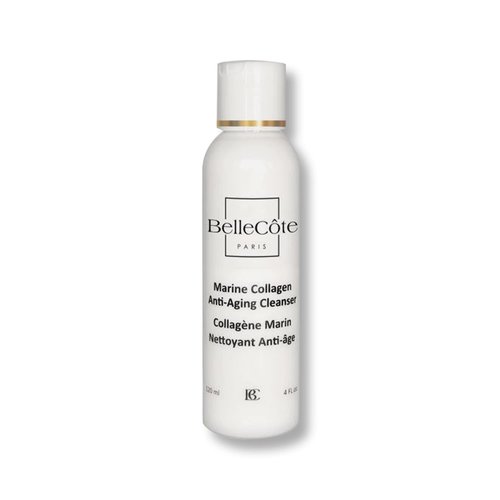 BelleCôte Paris Marine Collagen Anti Aging Cleanser - Lichen Extract & Peptides for Dull And Dehydrated Skin, Removes Impurities & Makeup Toxins | Organic Seaweed Facial Cleanser 4 fl oz
