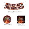 Ninja Birthday Decorations, Game Party Tableware Include Birthday Banner, Tablecloth, 20 Plates and 20 Napkins for Kids Adults Party Decorations