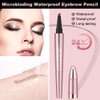 Eyebrow Microblading Pen, 3D Microblading Eyebrow Pencil, 4-fork tip Eyebrow Pencil, Natural smudge-proof Lasting Fine Stroke for easy to portray a natural eyebrow shape, Light Brown