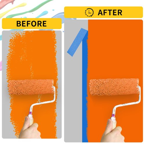 Duccinp Painters Tape, 2 inch x 55 Yards x 2 Rolls Blue Painters Masking Tape for Indoor and Outdoor Use, Medium Adhesive Paint Tape for DIY Crafts, Arts, Painting, Easy Removal