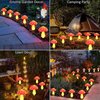 Windpnn Upgraded 8-Pack Red Solar Mushroom Lamp for Garden Decor, 8 Modes Solar Garden Lights Outdoor Waterproof Mushroom Solar String Lights for Christmas Halloween Garden Pathway Yard Lawn