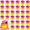 36 Set Cowboy Rubber Duck Mini Yellow Duckies Bath Party Toy Tiny Ducks Bathtub Toy with Cowboy Hat Paisley Bandanas Sunglasses for Summer Baby Shower Birthday Swimming Party (Bright Style)
