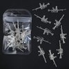 3D Metal Gun Nail Charms, Alloy Weapon Gun Charms Nail Accessories Retro Silver Gun Design Nail Art Charms for Jewelry Making DIY Nail Art Decoration Nail Supplies,10pcs/Set