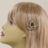 Medium Decorative Hair Comb Rhinestone Crystal Rose Bridal Hair Comb, Light Brown