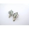 Generic 2 small silver green stone leaf alligator hair clips for fine thin hair