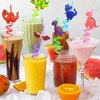 FZR Legend 24 Reusable Dinosaur Drinking Plastic Straws + 6 Dinosaur Temporary Tattoos for Kids Girls Boys | Dinosaur Birthday Party Supplies Three Rex Party Favors Decorations with Cleaning Brush