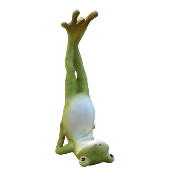 Top Collection 4274 Yoga Frog-Shoulderstand Pose Figurines, Green