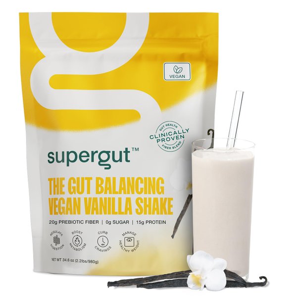 Supergut Prebiotic Shakes | Meal Replacement | Boost GLP-1 | High Protein and Fiber | No Sugar | Keto Food, Meal, Snack (Vanilla, 14 servings)