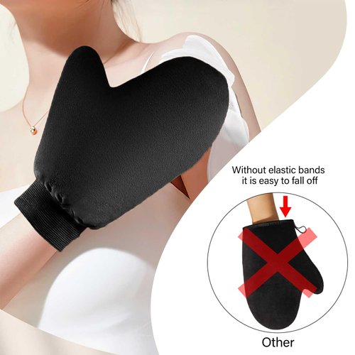 WOBEVB Self Tanning Mitt Applicator Kit, Self Tan Glove, Face Tan Mitt, Back Lotion Applicator, Exfoliating Glove for Self Tanner Fake Bake Tan
