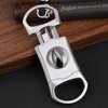 CIGARISM V-Cut Cigar Cutter Stainless Steel Blade, Up to 60+ Ring Gauge in Leather Gift Case (Silver)