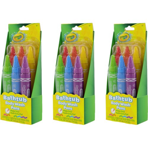Crayola Taste Beauty Bathtub Bodywash Pens, Kids’ Bath Toys per Pack (3 pcs bundle), Adult Supervision Recommended