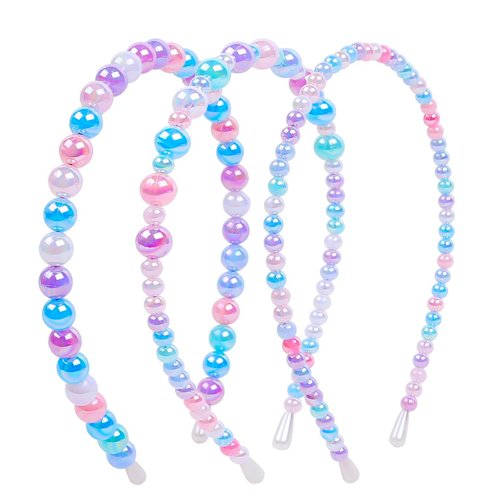 WOVOWOVO Pearl Beaded Headbands for Women Trendy Colorful Boho Headband for Girls Cute Women Headbands for Hair Fashion Summer Girls Hair Accessories Gift