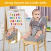 Booster Seat for Kitchen Chair at Table - Toddler Harness Seat Straps High Back PU Ease of Cleaning Sturdy Booster Seat for Dining Table for Kid Child Baby