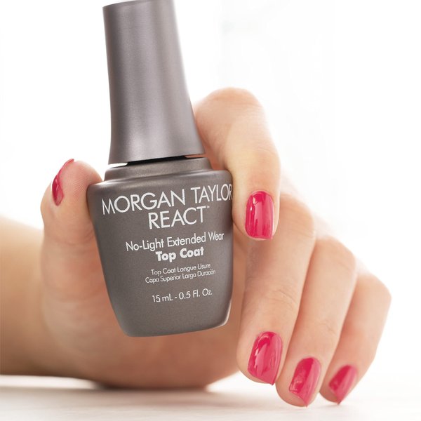 Morgan Taylor Nail Lacquer REACT Extended Wear Top Coat, Top Coat Nail Polish, 0.5 oz.