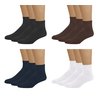 EMEM Apparel Women's Ledies Diabetic Circulatory Non-Binding Loose Top Casual Ankle Quarter Low Cut Cotton Seamless Toe Hosiery Socks 3-Pack Brown 9-11