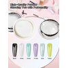 BISHENGYF Pearl Chrome Nail Powder:【Super Mirror Effect】White Pearl Chrome Nail Powder Ice Transparent Aurora Chrome Nail Powder for Nails Art DIY
