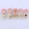 Dornail 50pcs Gold Nail Charms for Acrylic Nails, Mix Styles Shiny Pearl Alloy Nail Rhinestones Flower Butterfly Heart Star Charms for Nails Women Nail Jewels Nail Decorations for Nail Art Charms